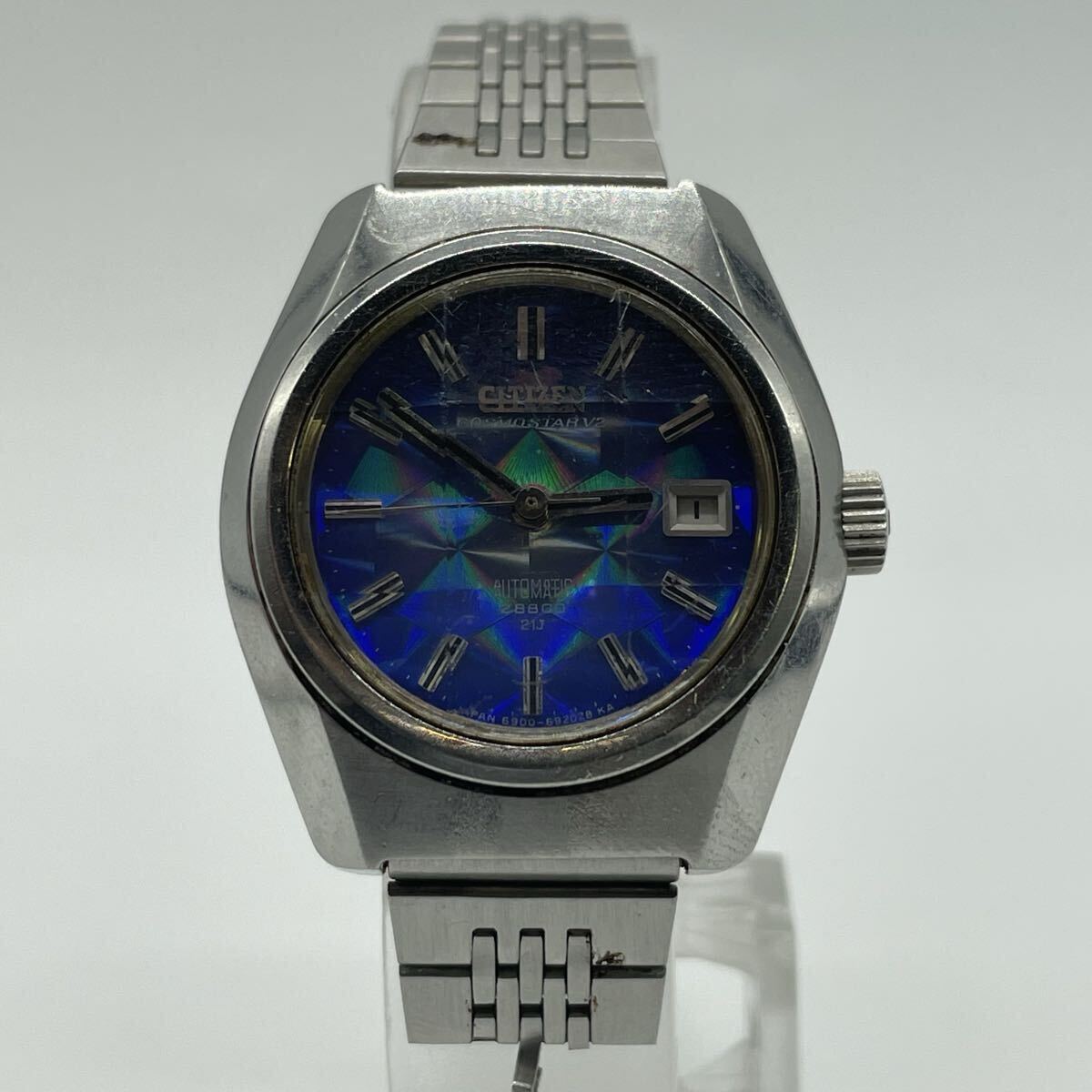 【3R4】1円スタート CITIZEN COSMOSTAR V2 AUTOMATIC 28800 21J / 6900-692028 4-690966-K シチズン コスモスター 自動巻き 腕時計　デイト