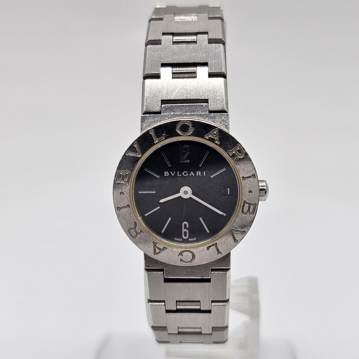 【2R15】1円スタート BVLGARI / BB 23 SS L385417 ブルガリ デイト クォーツ メンズ 腕時計 ブラック文字盤