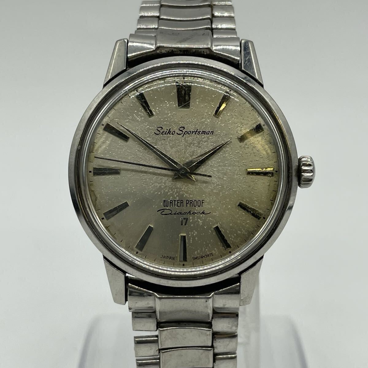 【3M6】 1円スタート SEIKO SPORTS Diashock / 14091 4361 セイコー スポーツ ダイアショック 手巻き SEIKOSHA 精工舎17JEWELS 腕時計