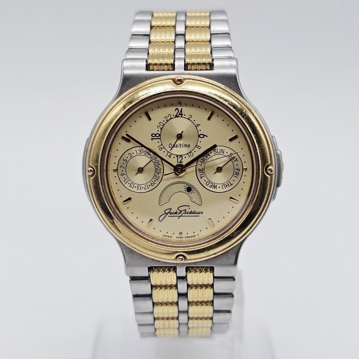 【2K35】1円スタート CITIZEN Jack Nicklaus / 4330-432631 シチズン ジャック・ニクラウス ムーンフェイズす クォーツ メンズ 腕時計
