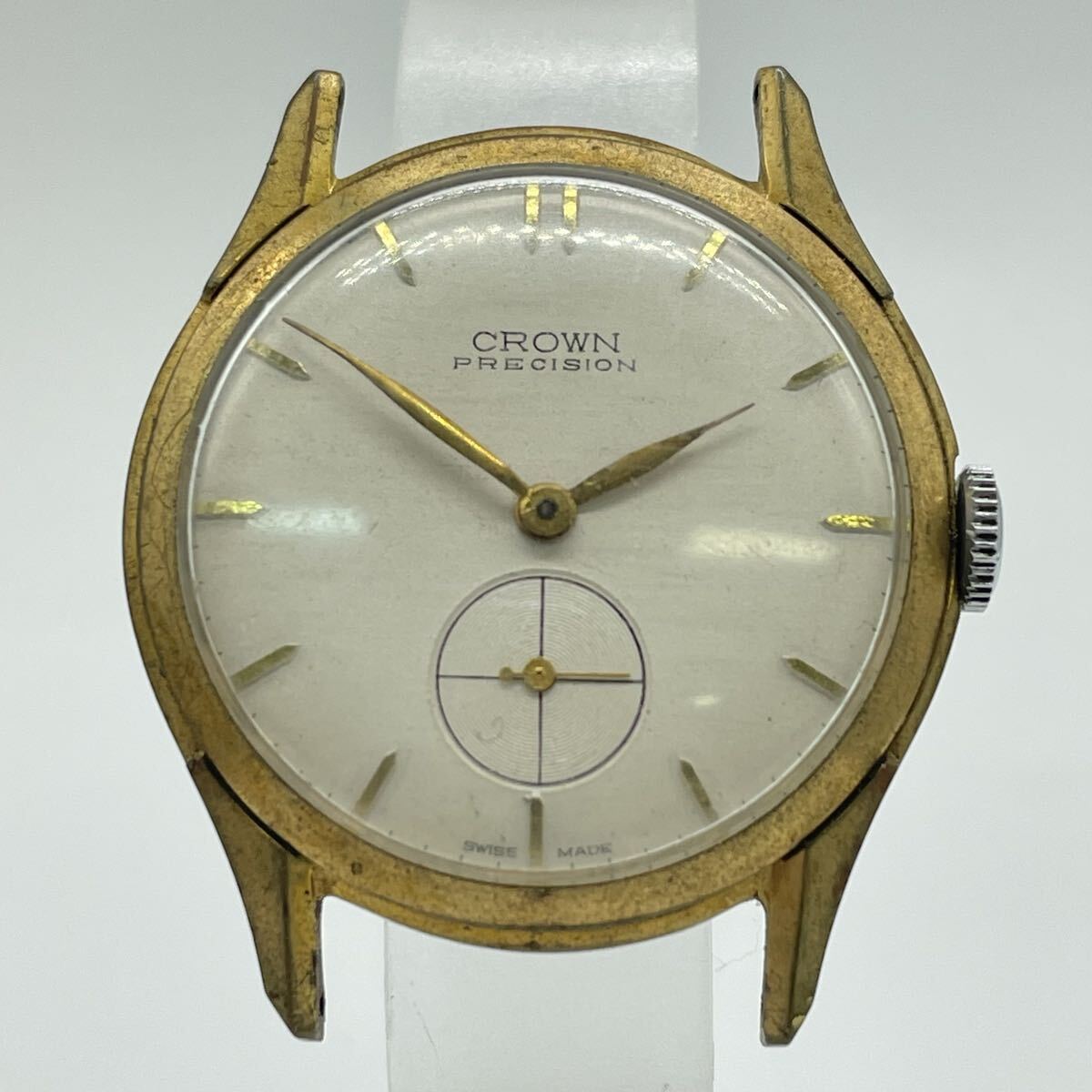 【3S38】1円スタート CROWN PRECISION 2023／2 / クラウン プレシジョン 手巻き 腕時計 メンズ ゴールドカラー 18K GOLD-UBERZUG
