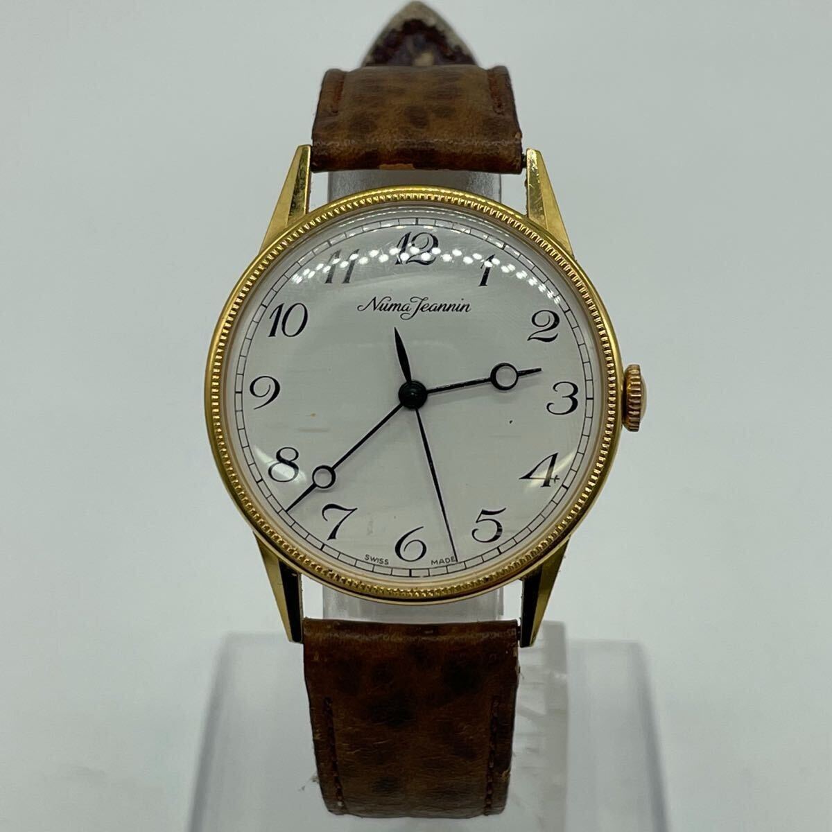 【3T13】1円スタート Numa Jeannin / 2801 007 40 ヌマ・ジャンナン 腕時計 手巻き スケルトン 裏スケ ゴールドカラー 17石 メンズ 