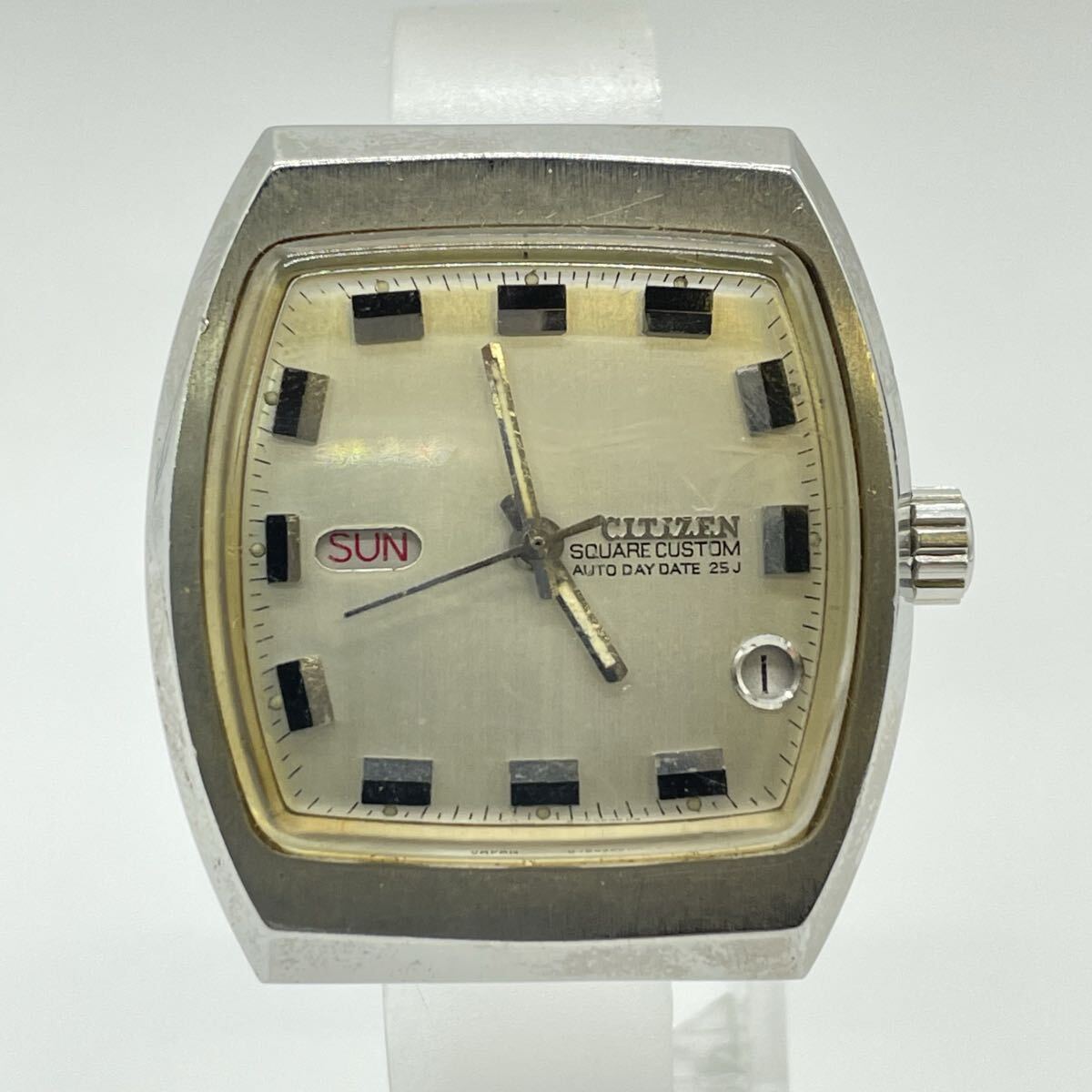 【3S21】1円スタート CITIZEN SQUARE CUSTOM AUTO DATE 25J / 10500354 67-4516 シチズン スクエアカスタム 自動巻き デイデイト 25石