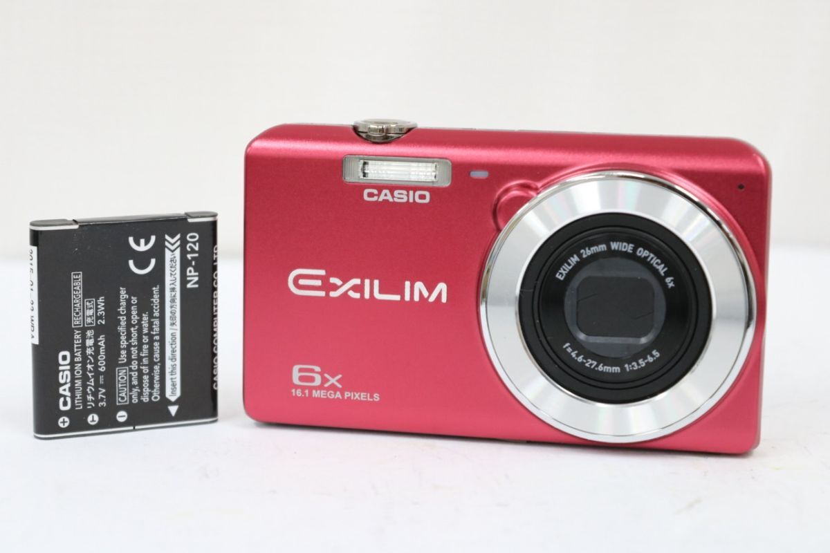【外観美品】 カシオ Casio EXILIM EX-Z880 レッド 6x バッテリー付き コンパクトデジタルカメラ e8330