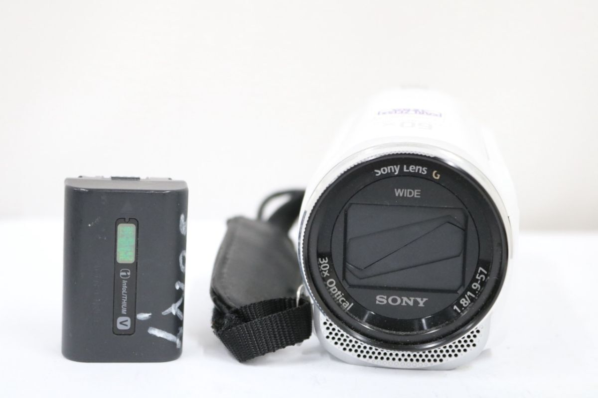 【返品保証】 ソニー Sony HANDYCAM HDR-CX670 ホワイト 60x バッテリー付き ビデオカメラ e8318
