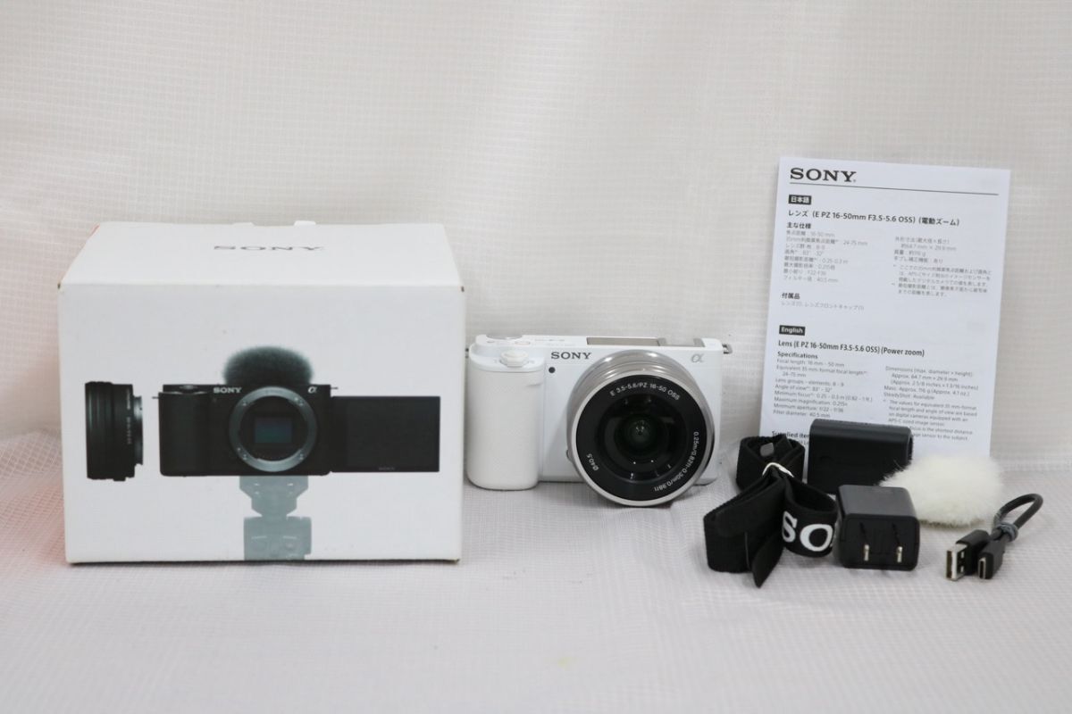 【美品 返品保証】 【シャッター492回】ソニー Sony ZV-E10 ホワイト E PZ 16-50mm F3.5-5.6 OSS ミラーレス一眼 e8307