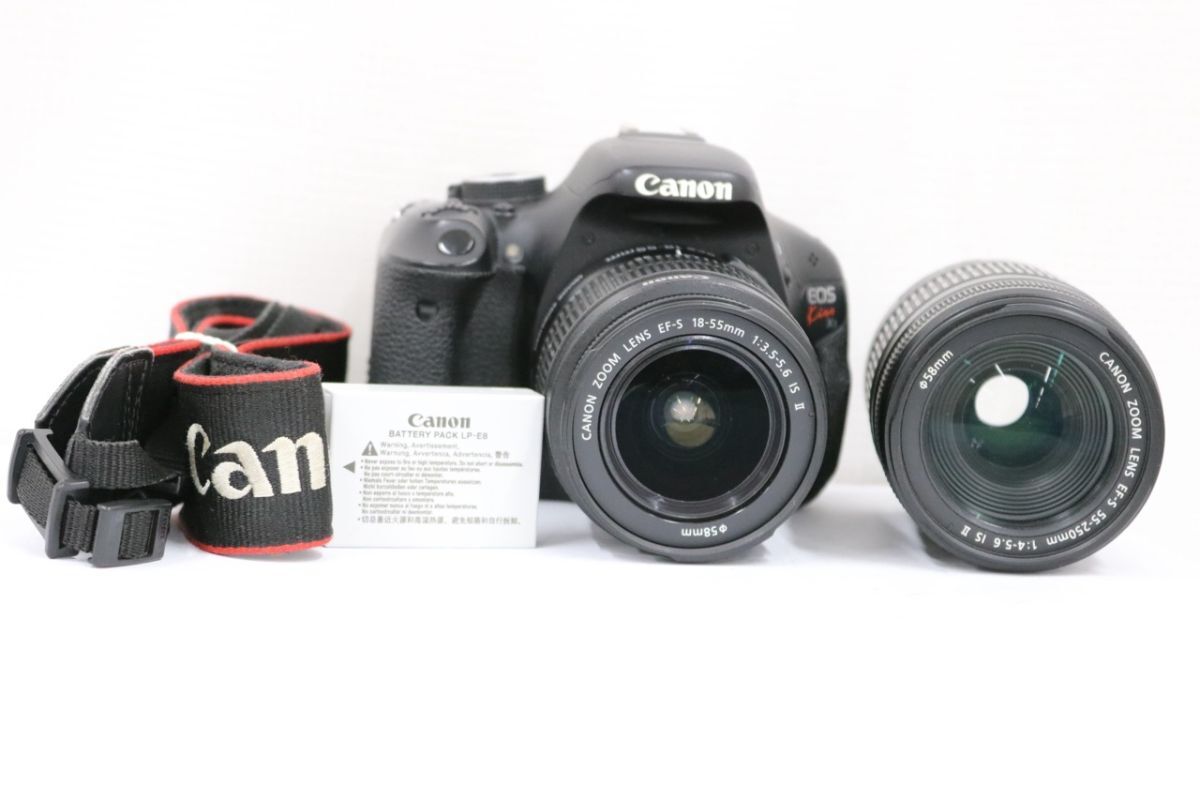 【返品保証】 【シャッター19788回】キャノン Canon EOS Kiss X5 EF-S 18-55mm IS II 55-250mm IS II デジタル一眼 e8306