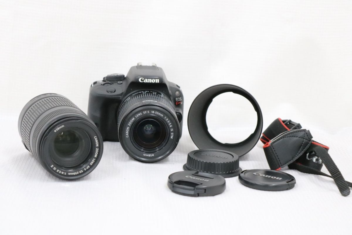 【返品保証】 【シャッター9344回】キャノン Canon EOS Kiss X7 EF-S 18-55mm IS STM 55-250mm IS II デジタル一眼 e8305