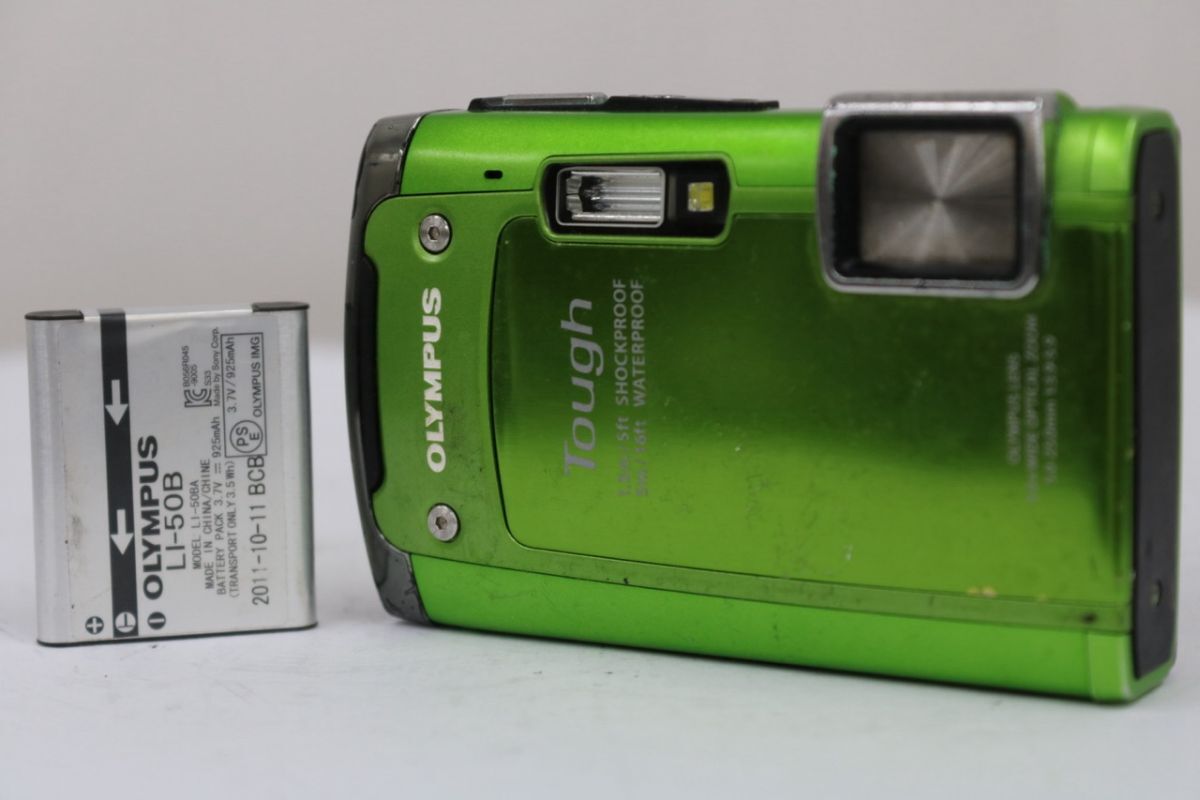 【返品保証】 オリンパス Olympus Tough TG-615 グリーン バッテリー付き コンパクトデジタルカメラ e9625