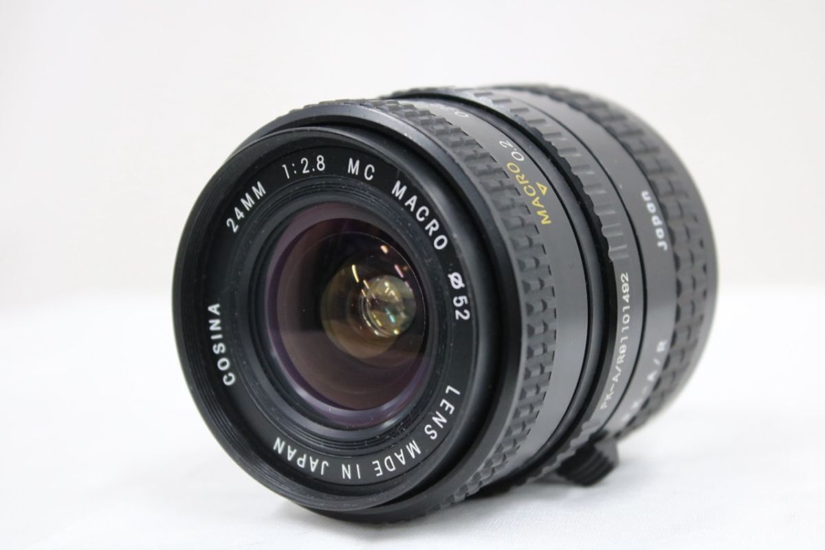 【返品保証】 コシナ COSINA 24mm F2.8 MC MACRO PK-A/Rテレコンバーター付き レンズ e9560