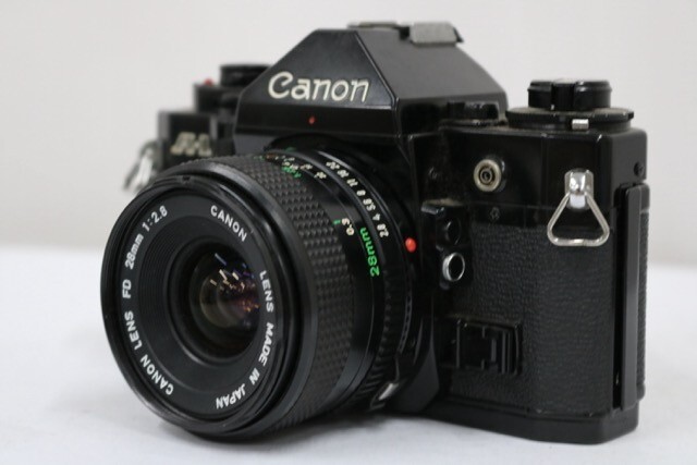 【返品保証】 キャノン Canon A-1 ブラック NEW FD 28mm F2.8 ボディレンズセット e9418