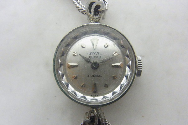 T090-J45-388◎ LOYAL カットガラス レディース 手巻き 腕時計 現状品③◎