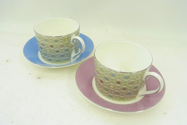 T065-Y41-1142 WEDGWOOD ウェッジウッド カップ＆ソーサー 2客セット 現状品③