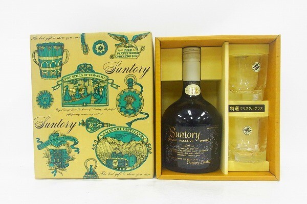 T031-J41-885 SUNTORY サントリー リザーブ ウィスキー グラスセット 760ml 43% 未開栓 現状品③