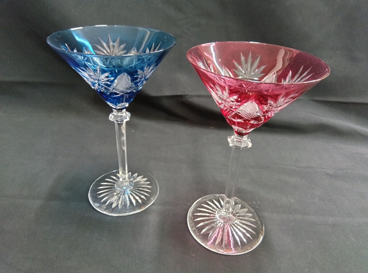 ② ペアセット ヴァルサンランベール 切子 ワイングラス 2客セット ワイングラス グラス 切子 ペア 工芸品 クリスタル