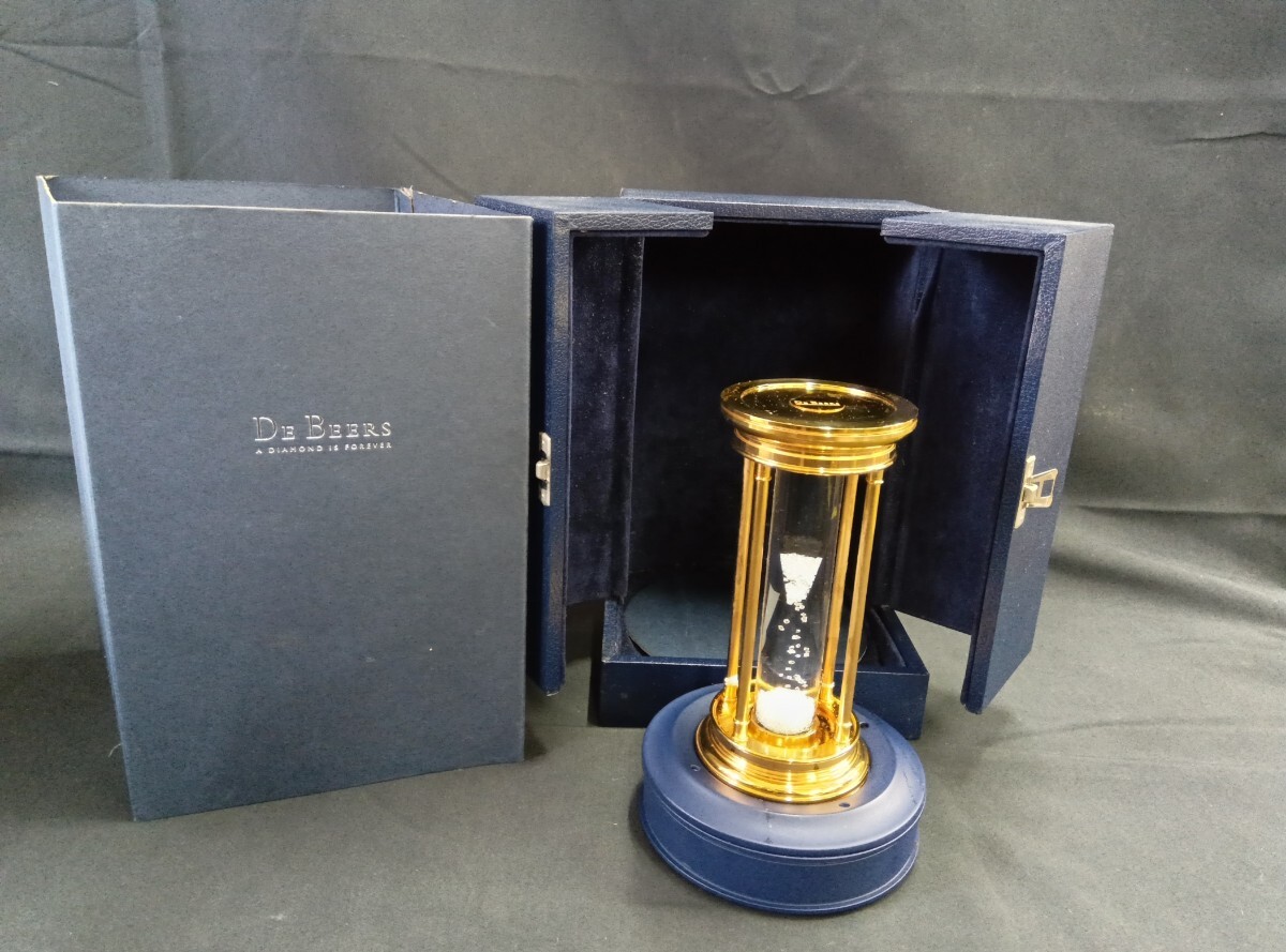 【直接引き取り大歓迎】希少 DE BEERS デビアス ミレニアム記念 ダイヤモンド 砂時計 2000個限定モデル アワーグラス ダイヤモンド 置時計