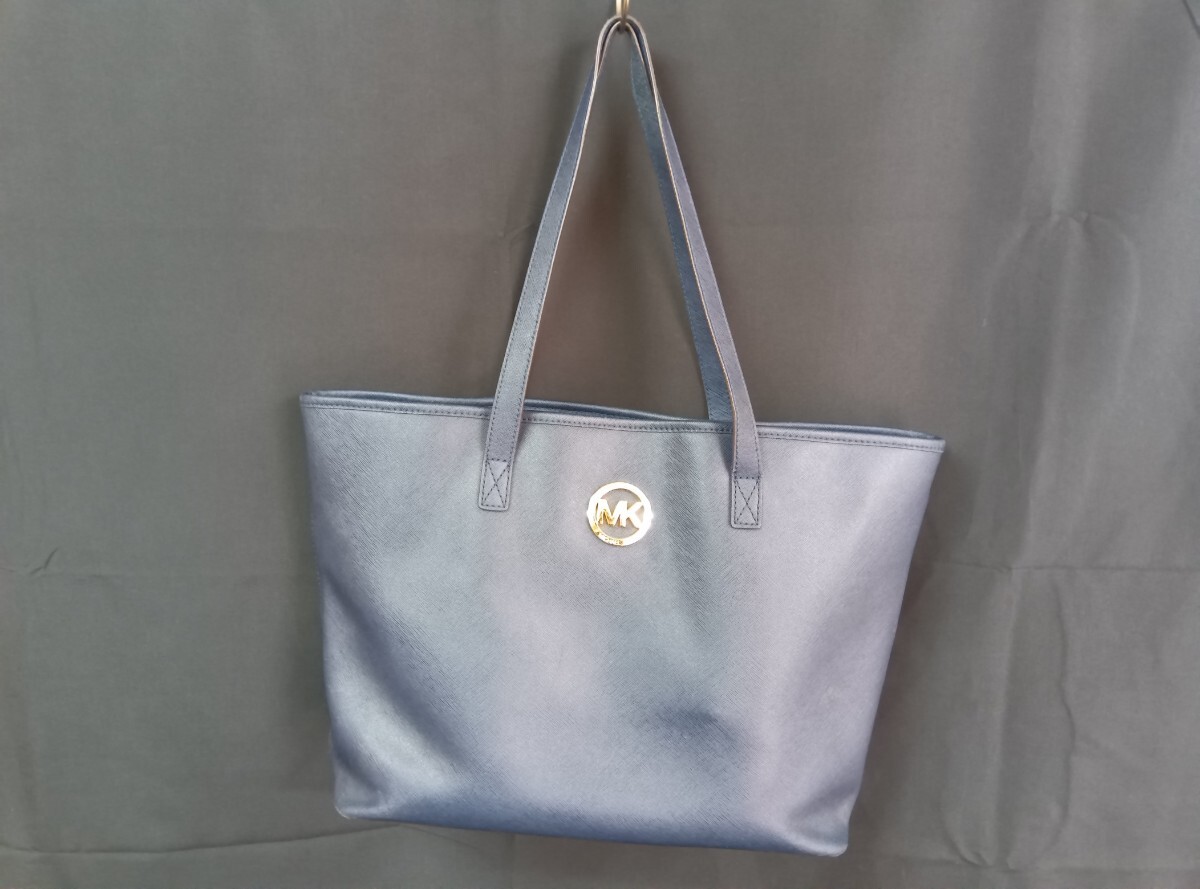  MICHAEL KORS マイケルコース レザー トートバッグ ハンドバッグ レディース ネイビー