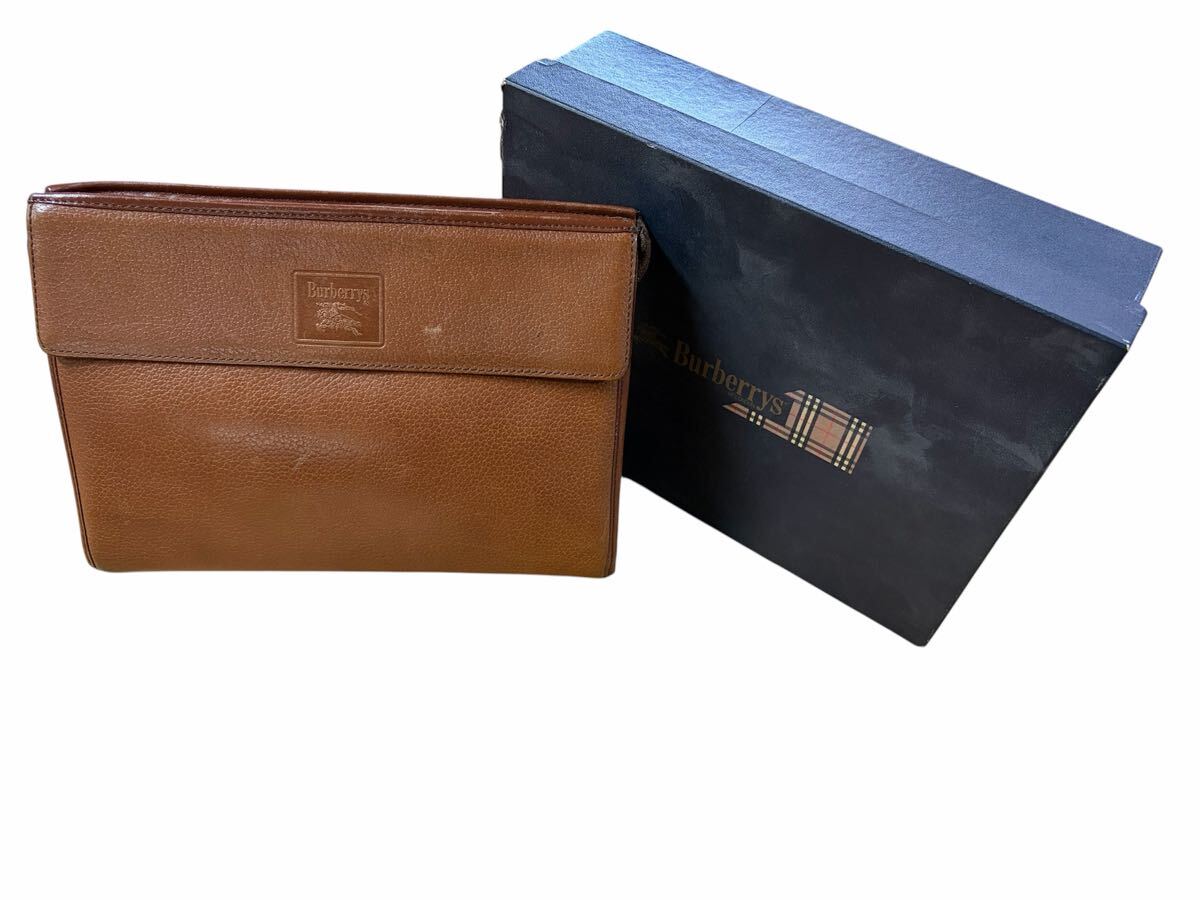 Burberrys バーバリーズ レザー ヴィンテージ セカンドバッグ クラッチバッグ BURBERRY ブラウン バーバリー