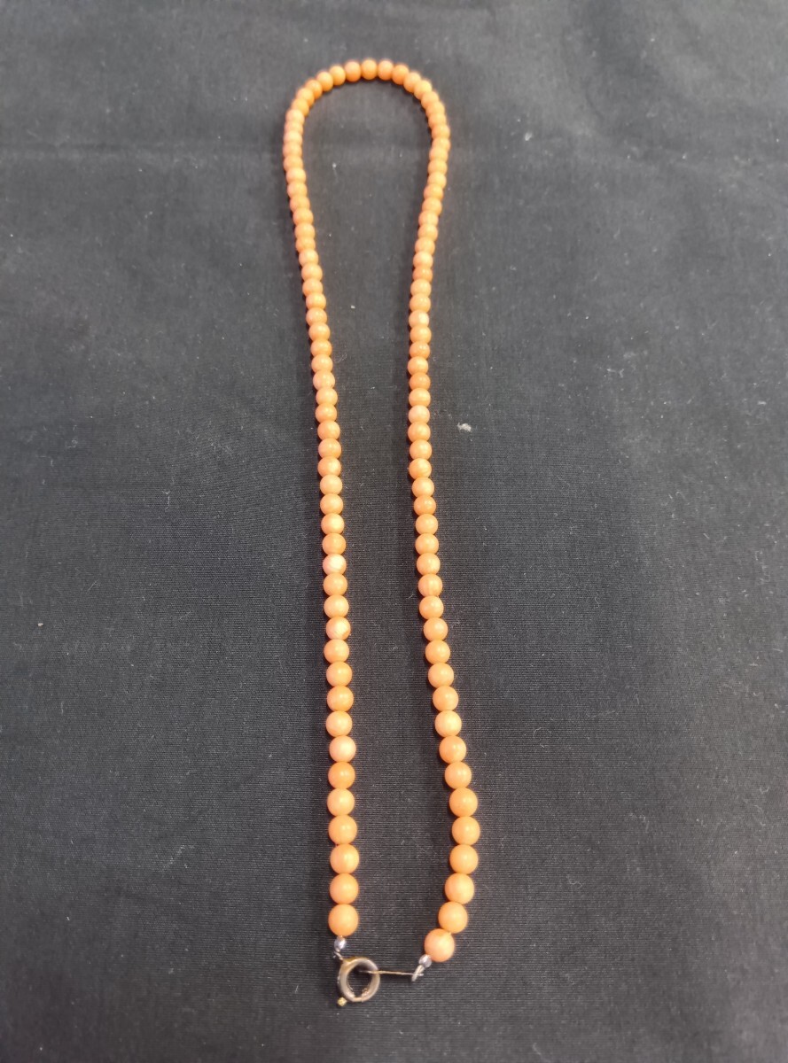 赤珊瑚 珊瑚 サンゴ ネックレス レディース シルバー 925 刻印あり 留め具 SILVER 925