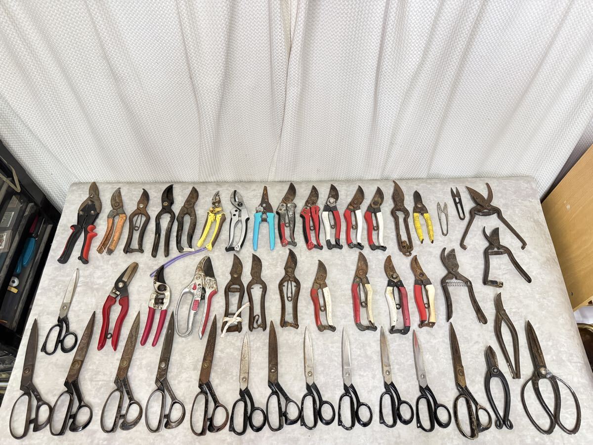 1円から　 剪定鋏 ハサミ はさみ 植木鋏 盆栽鋏 鋏　など　46点まとめ売りセット　現状渡し