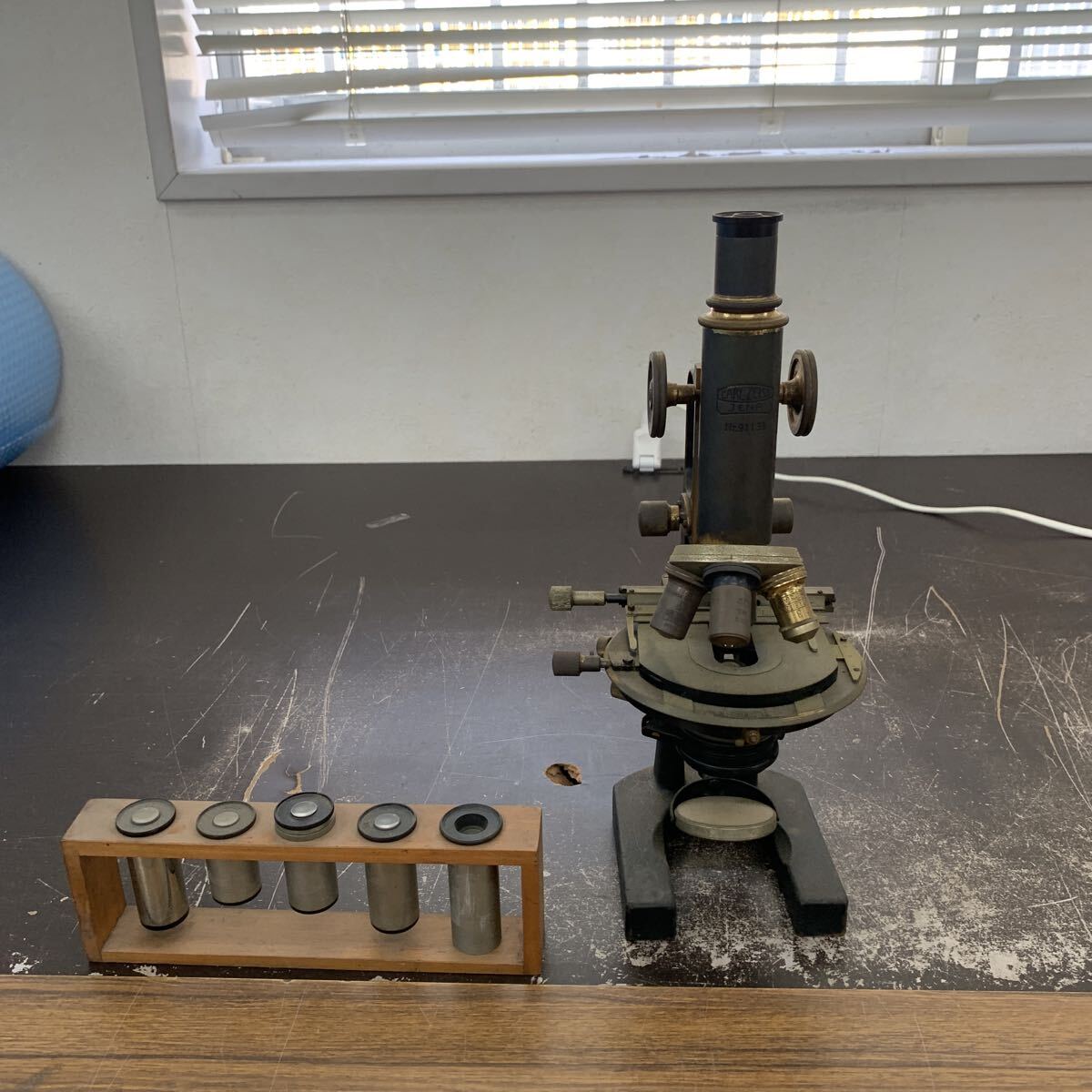 現状品 Carl Zeiss jena Nr.91133 顕微鏡 アンティーク 真鍮製