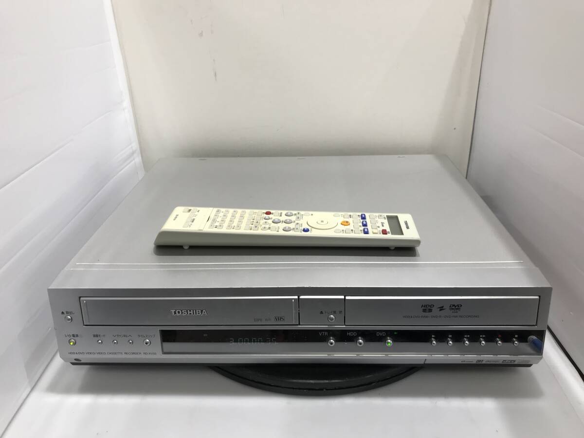 東芝 VTR一体型HDD&DVDビデオレコーダー RD-XV33 純正リモコン付　中古品R687