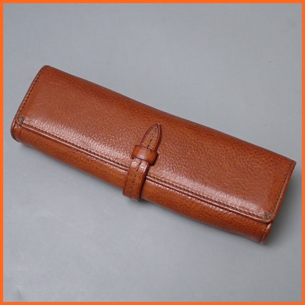 ★genten/ゲンテン ペンケース ブラウン/レザー/筆箱/筆記用具/革小物&1374500110