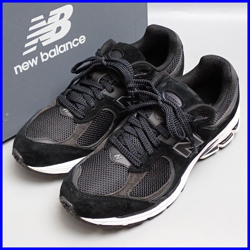 ★New Balance/ニューバランス M2002RBK ローカットスニーカー メンズ26.5cm/ブラック/スエード×メッシュ/外箱付き&2105700009