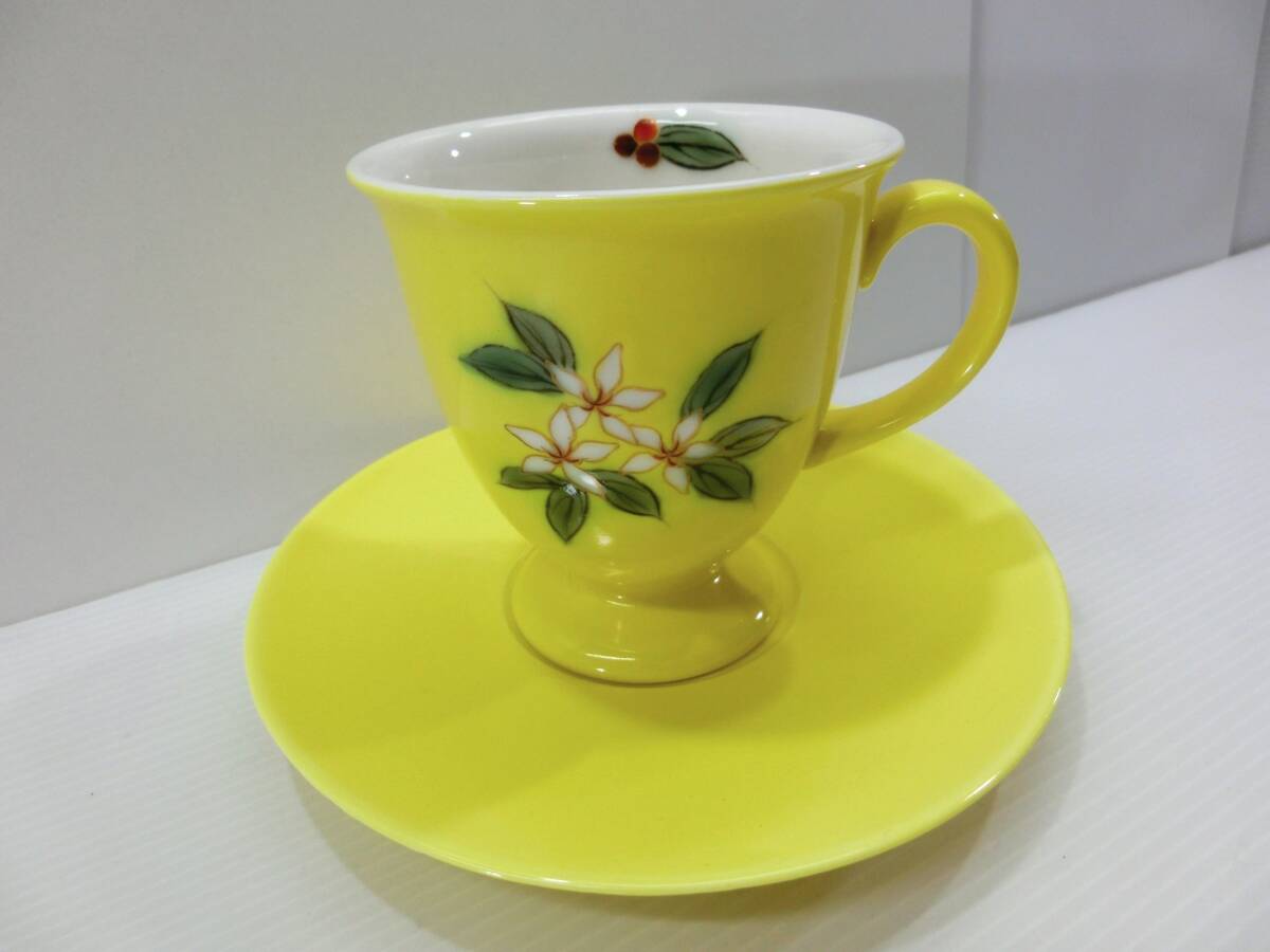 京焼 清水焼 × 小川珈琲 カップ & ソーサー◆イエロー.キイロ・珈琲の花/陶あん