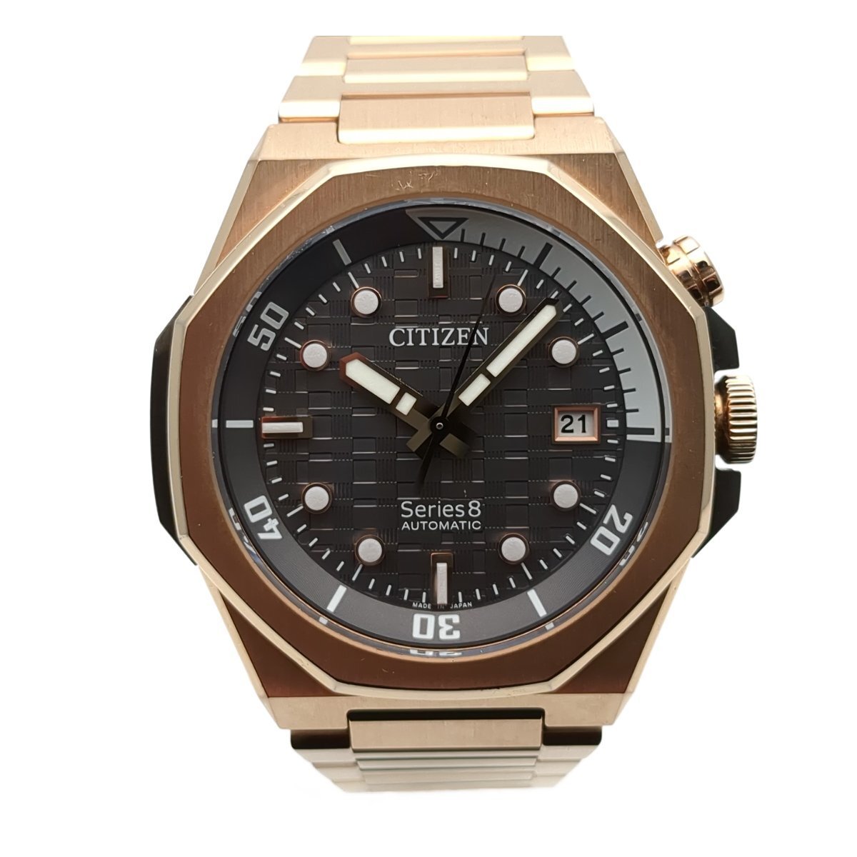 【美品】 CITIZEN シチズン シリーズ8 890メカニカル NB6069-53H 腕時計 メンズ 自動巻き AT グレー文字盤 動作品 デイト 中古