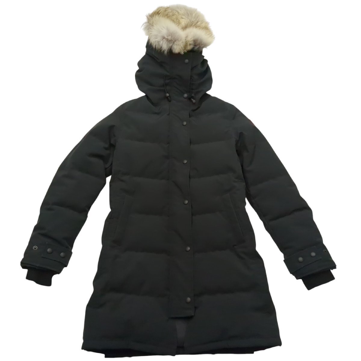CANADA GOOSE カナダグース ロングダウンジャケット SHELBURNE COAT シェルバーン コート ブラック 黒 Lサイズ フード ファー 2302JL