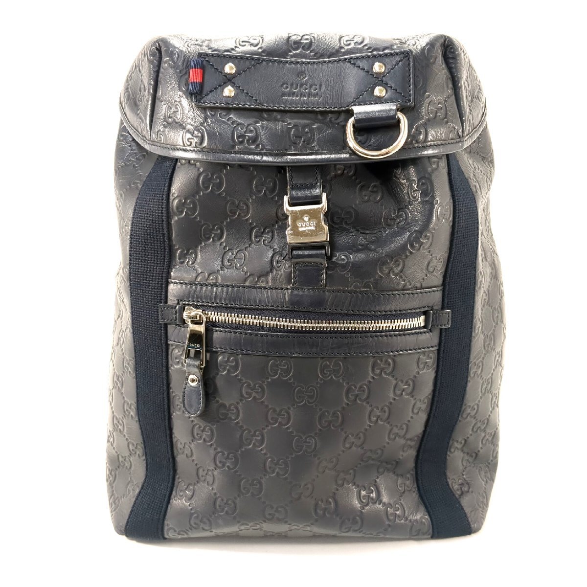 GUCCI グッチ グッチシマ バックパック リュックサック レザー 大容量 ブラック 黒 保存袋あり 368561