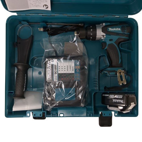 makita マキタ 充電式震動ドライバドリル 18V 6.0Ah バッテリー1個 充電器 プラスチックケース 電動工具 HP458DRGX
