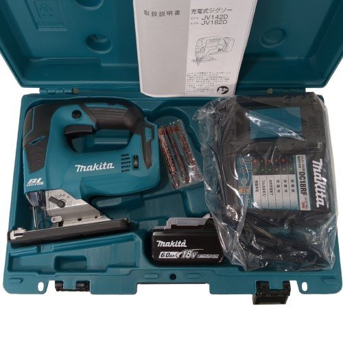 makita マキタ 充電式ジグソー 18V 6.0Ah バッテリー1個 充電器 プラスチックケース 木材 切断 コードレス 電動工具 JV182DRG