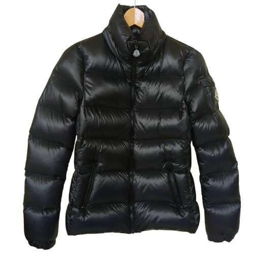 MONCLER モンクレール ダウンジャケット BARRE ベール ブラック フードなし レディース サイズ0 S相当 アウター B20934692749 53052
