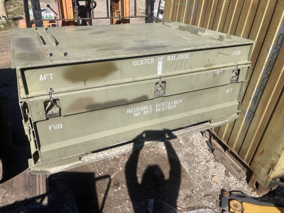 アルミコンテナ 航空コンテナ コンテナボックス ミリタリー アメリカ軍 アルミコンテナ 輸送 収納 ガレージ サバゲー 倉庫 什器 庭 
