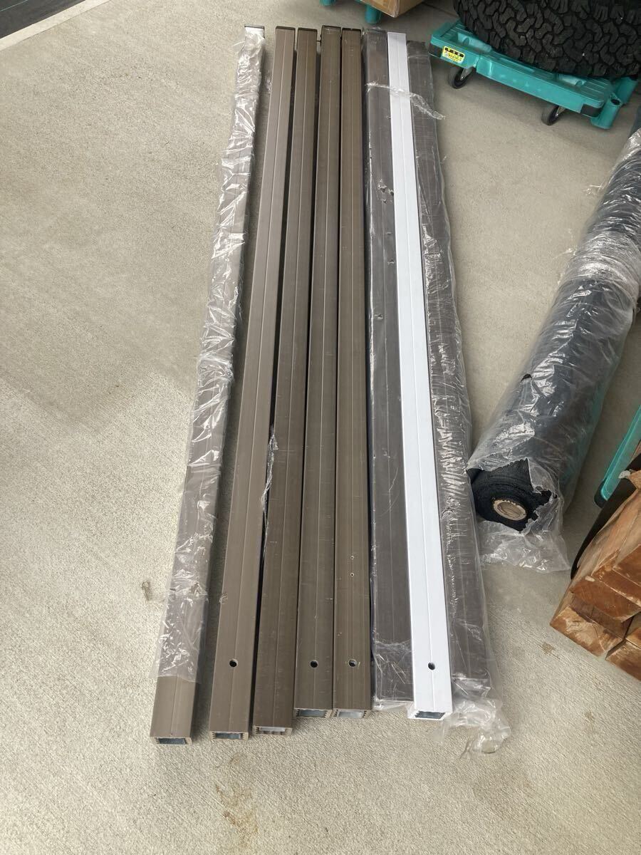 アルミ フェンス支柱 柱 補強入り 2100mm 8本 アルミ角パイプ 外構 フェンス ウッドデッキ ウッドフェンス 60角 鉄芯 パイプ DIY 庭 