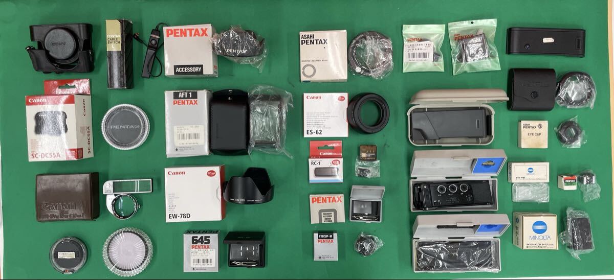 （C204）CONTAX キヤノン Canon AUTO-UP V-II PENTAX 645 など カメラ用 部品 カメラアクセサリー 含ケース付き 現状品 レンズフィルター 