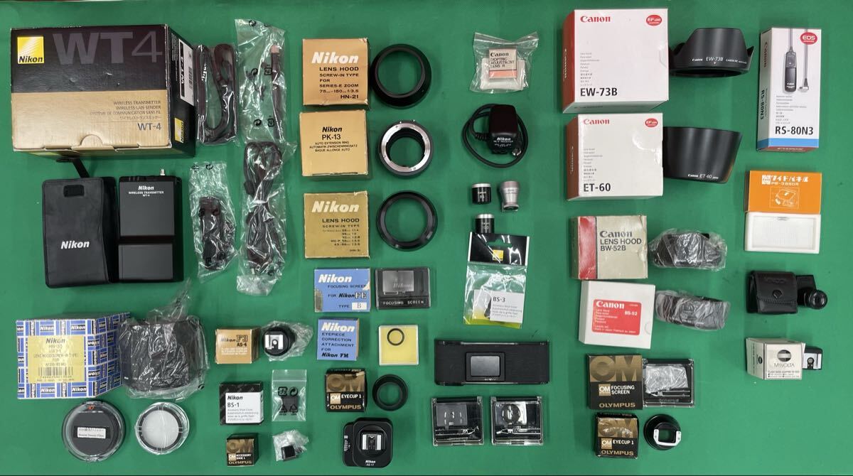 （C203）Nikon ニコン キヤノン Canon F3 AS-4 OLYMPUS など カメラ用 部品 カメラアクセサリー 含ケース付き 現状品 レンズフィルター 
