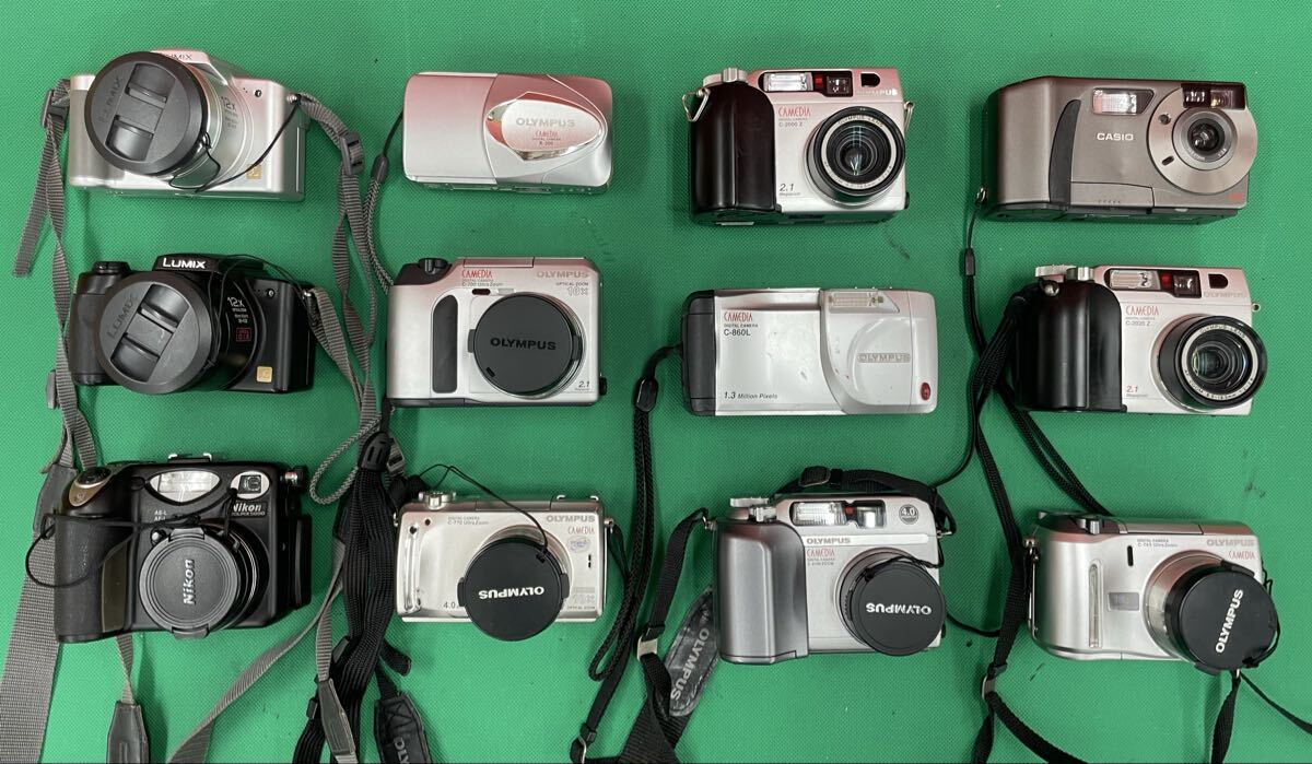 (C194）12個 デジタルカメラ まとめ売り Nikon OLYMPUS LUMIX など 現状品 動作未確認 CCD ニコン オリンパス 