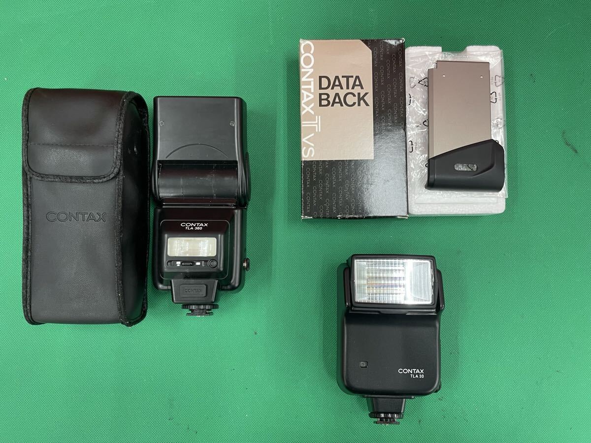 （C202）CONTAX TLA 360 ストロボ CONTAX TVS DATA BACK カメラアクセサリー まとめ ケース付き 現状品 