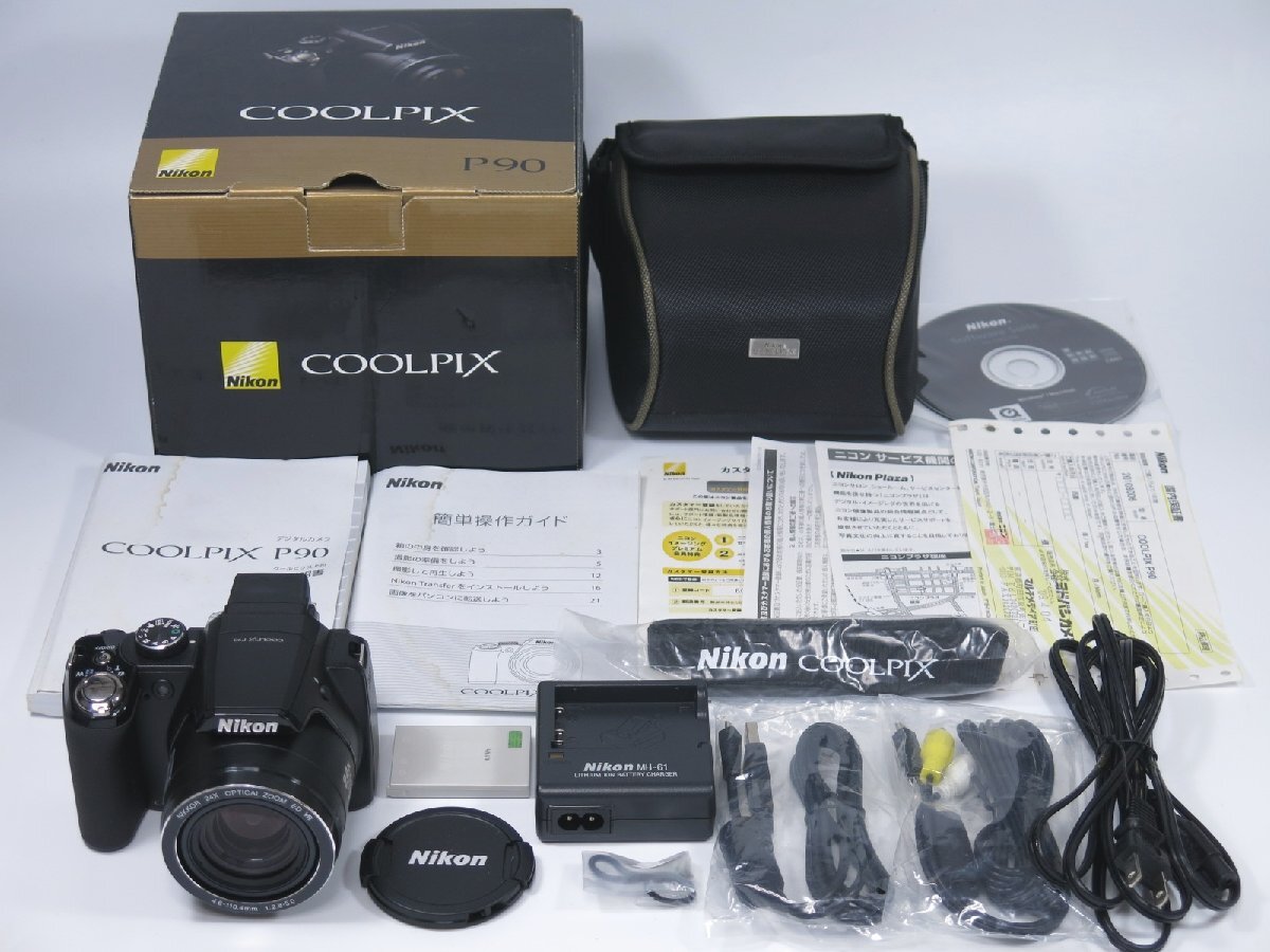 Nikon ニコン COOLPIX P90 クールピクス コンパクトデジタルカメラ 箱付 付属品色々 電源確認済 493
