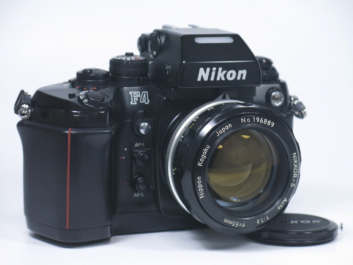 Nikon ニコン F4 ボディ + NIKKOR-S Auto 55mm F1.2 フィルム一眼レフカメラ レンズ 505