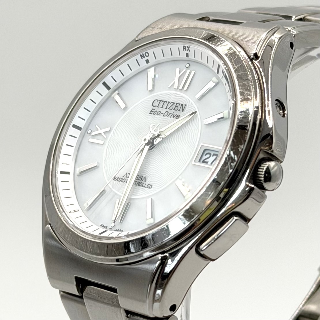[稼働品] CITIZEN ATTESA Eco-Drive / シチズン アテッサ エコドライブ 電波時計 デイト 3針 アナログ ATD53-2842 メンズ 腕時計