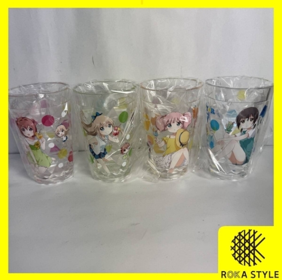 新品 ごらく部グラス 4個セット コミケ86 ゆるゆり 赤座あかり 歳納京子 船見結衣 吉川ちなつ なもり 一迅社 箱入 長期保管品 60A3 R8309
