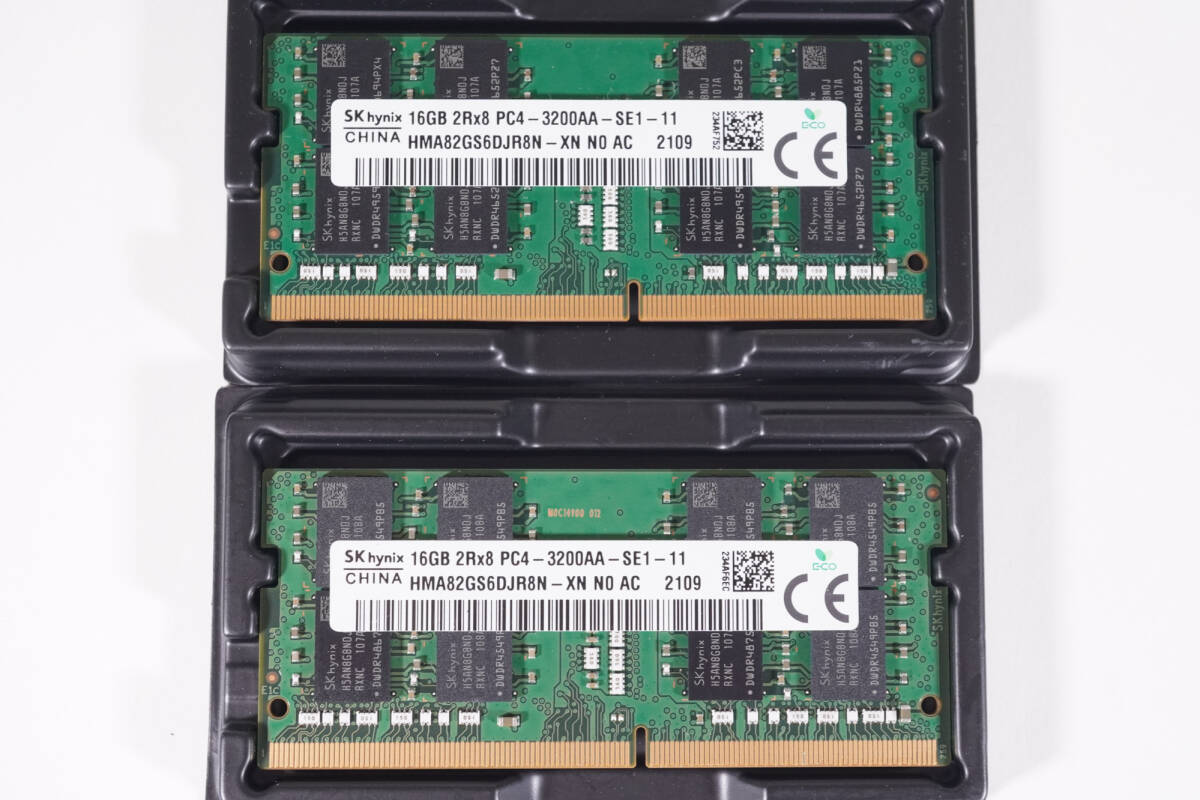 【動作確認済・即納】SK hynix DDR4-3200 16GB×2枚（合計32GB）SO-DIMM 2Rx8 PC4-25600 ノートPC用メモリ