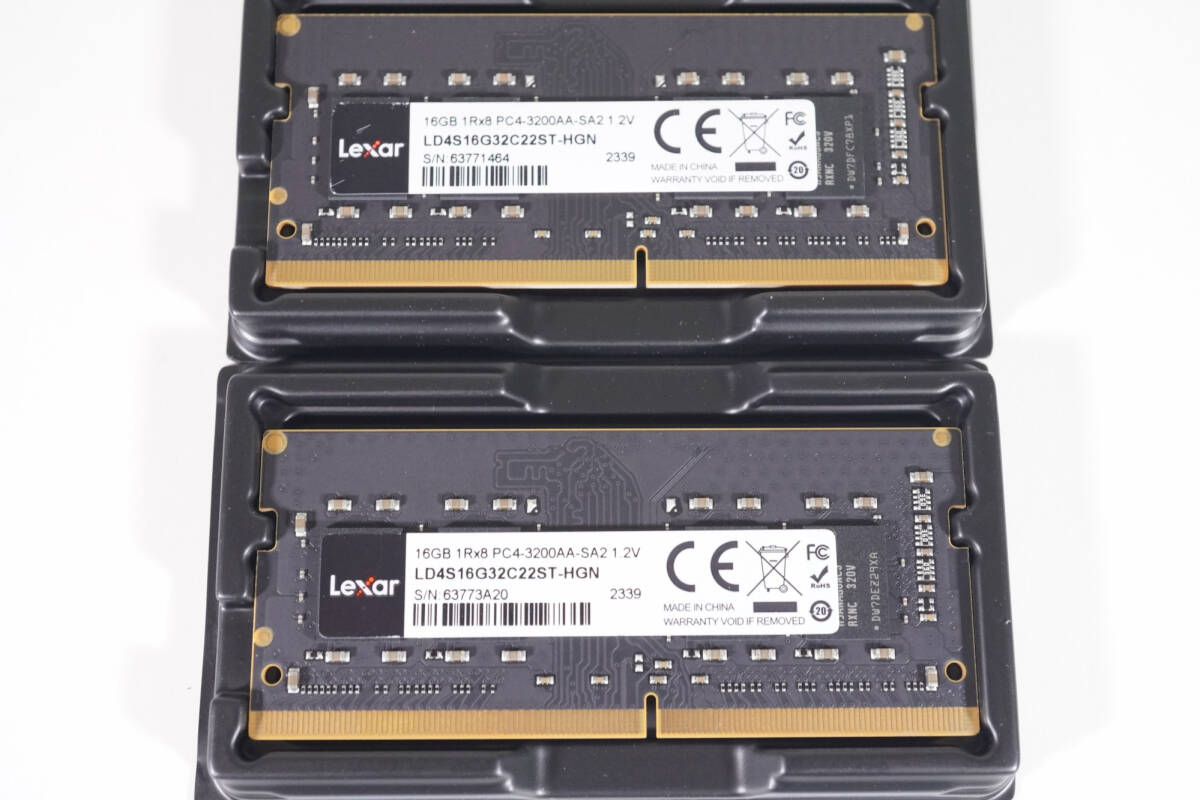 【動作確認済・即納】Lexar DDR4-3200 16GB×2枚（合計32GB）SO-DIMM 1Rx8 PC4-25600 ノートPC用メモリ