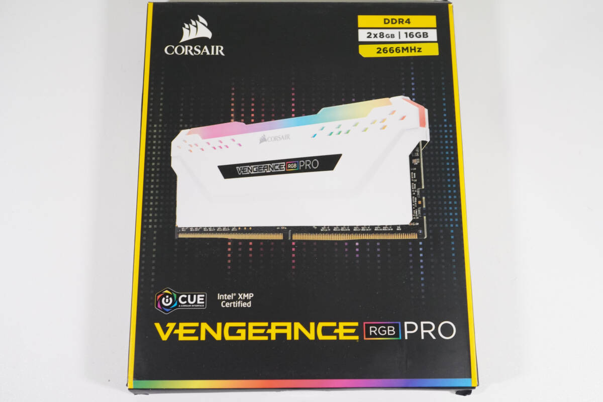 【1円スタート・動作確認済・即納】CORSAIR VENGEANCE RGB PRO DDR4-2666 16GB（8GB×2枚）デスクトップ用メモリ CMW16GX4M2A2666C16W