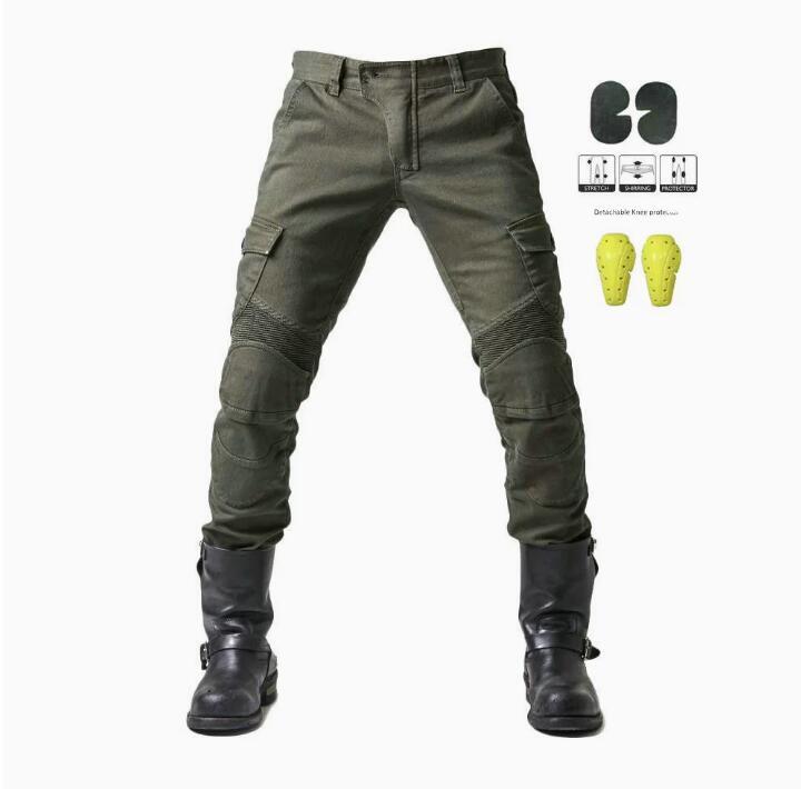 メンズ デニムパンツ バイクパンツ ジーンズ メッシュ 防風耐磨 大きいサイズあり 3色サイズXS～4XL選択可グリーン
