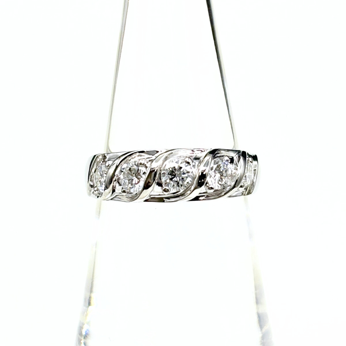 メレダイヤ デザインリング プラチナ 指輪 リング 11.5号 Pt900 ダイヤモンド レディース 【中古】